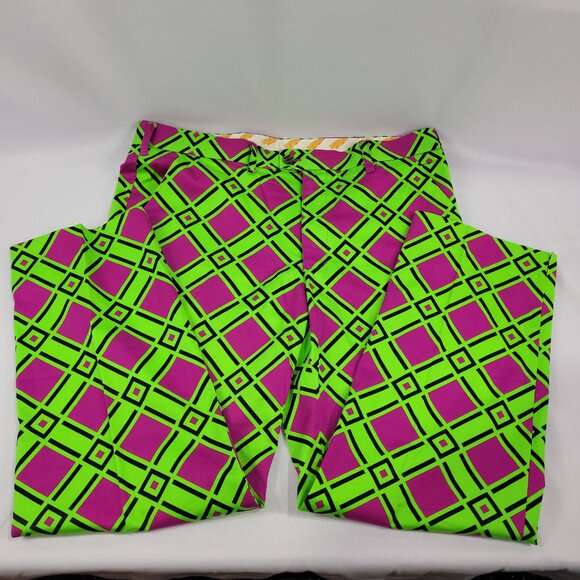 Loud Mouth Golf Retro Pattern Printed Pants Mens size 38Wx30H - Picture 1 of 3